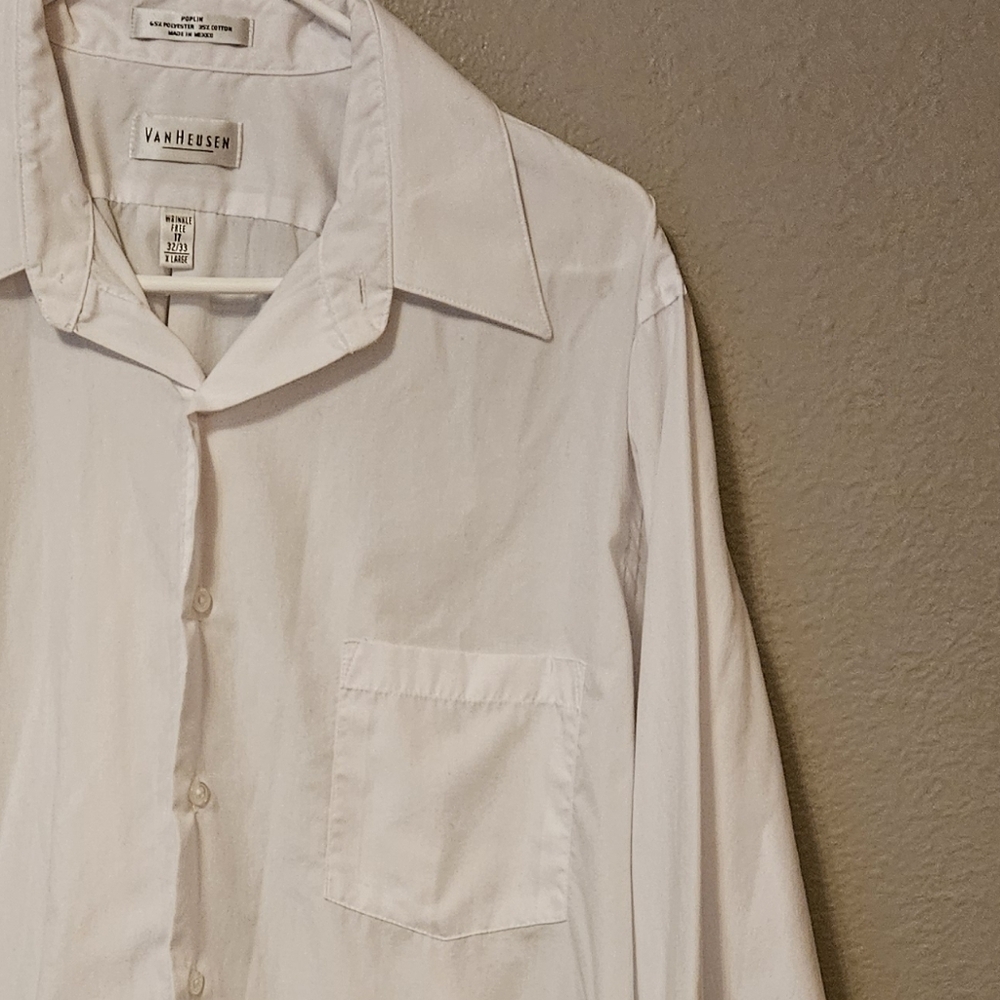 Van Heusen mens 17 32/33 white dress shirt - Picture 5 of 6
